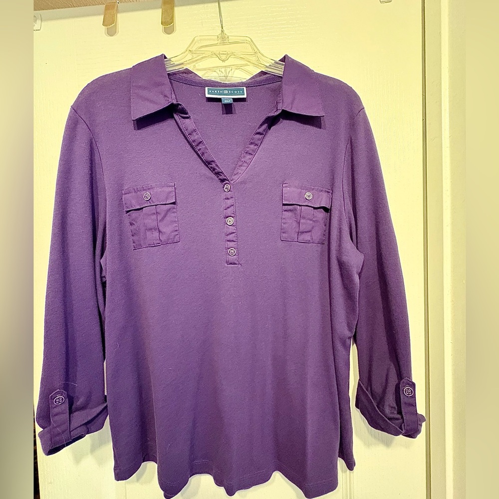 Karen Scott Ladies Casual Shirt